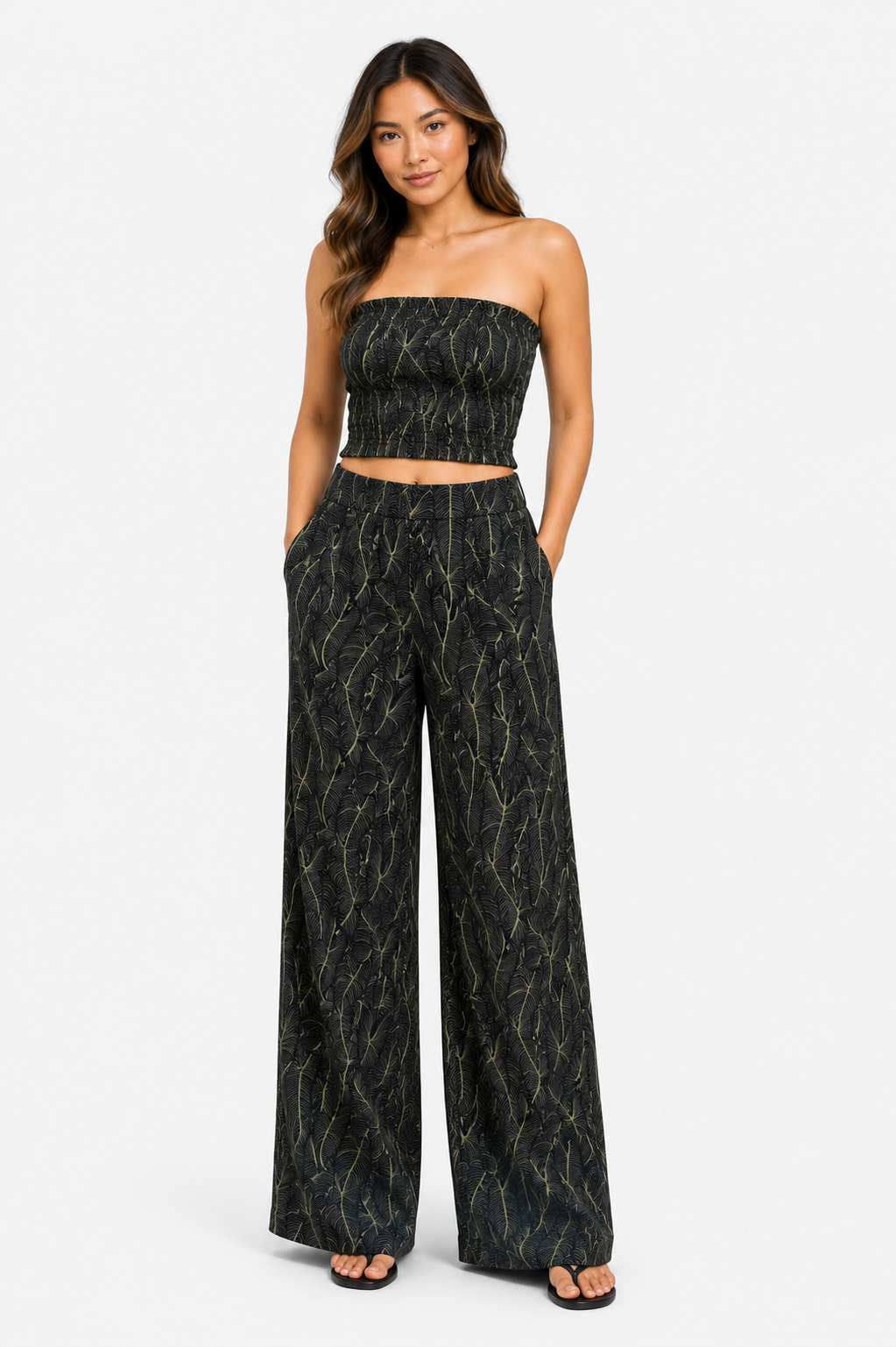 2.0 KALO WOMEN'S TUBE TOP & WIDE LEG PANTS SET